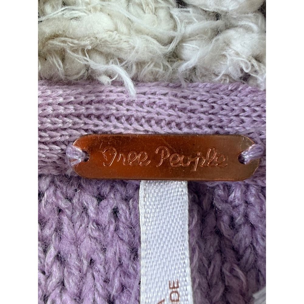 Free People Buttercup Embroidered Lavender Pullover Hoodie Sweater Womens S NWT - Picture 4 of 11